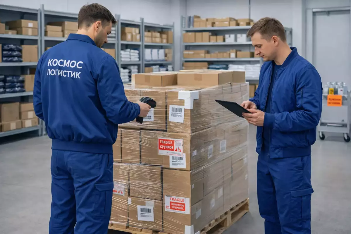 FBO Wildberries: паллета с одеждой и хрупкой электроникой, контроль штрихкодов и подготовка поставки